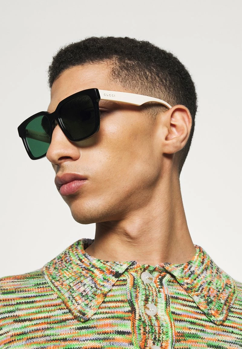 Gucci UNISEX - Sonnenbrille - Black/white/green 3 Gucci UNISEX - Sonnenbrille - Black/white/green